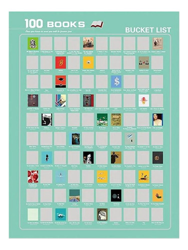 Poster Top 100 Libros Leer Rascar Raspar Lectura Tiktok