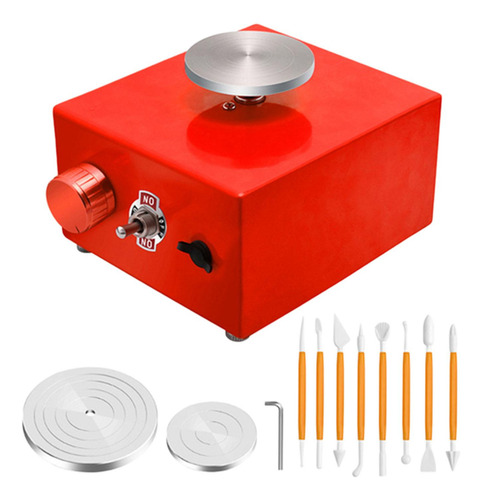 Mini Roda De Cerâmica Giratória, Máquina De Vermelho