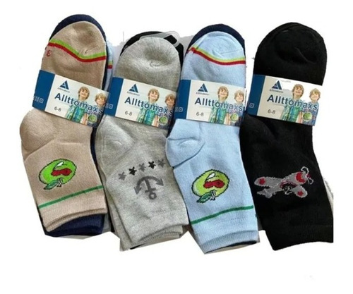 Pack 12 Calcetines De Niño Algodón Con  Bambú Tallas 2 A 10