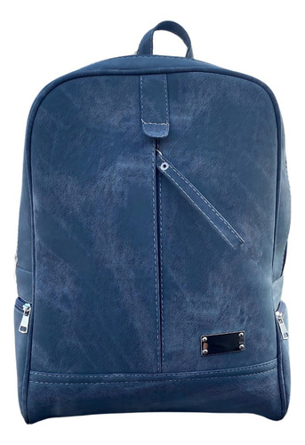 Mochila Juvenil Para Mujer En Piel Mochila En Color Azul