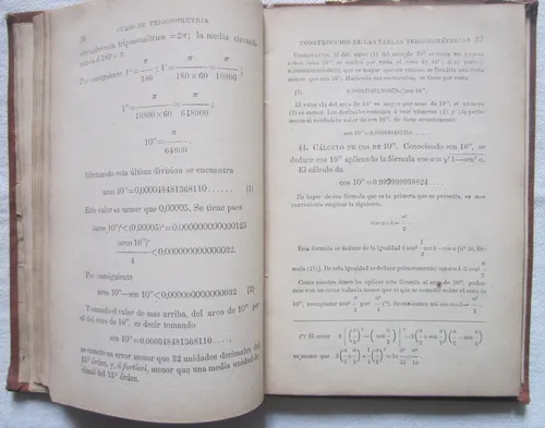 Antiguo Libro De Trigonometria Montevideo 1874 (Usado)