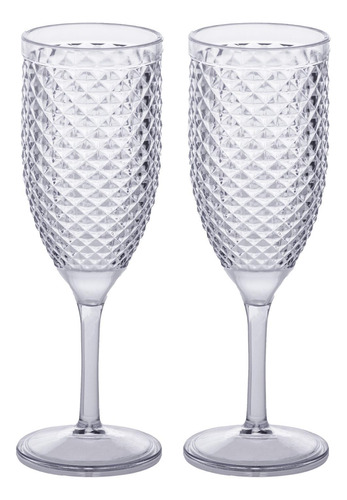 Kit 2 Tacas Para Champagne Luxxor 350 Ml Transparente