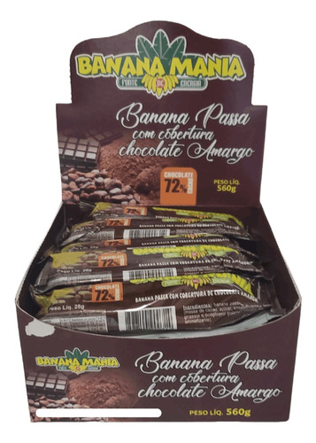 2cx Bananinha Com Chocolate Amargo Sem GlĂșten Sem Lactose