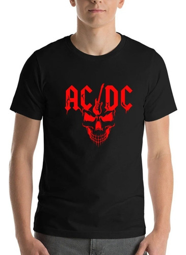 Polera Acdc Calavera Banda Rock Moda Hombre