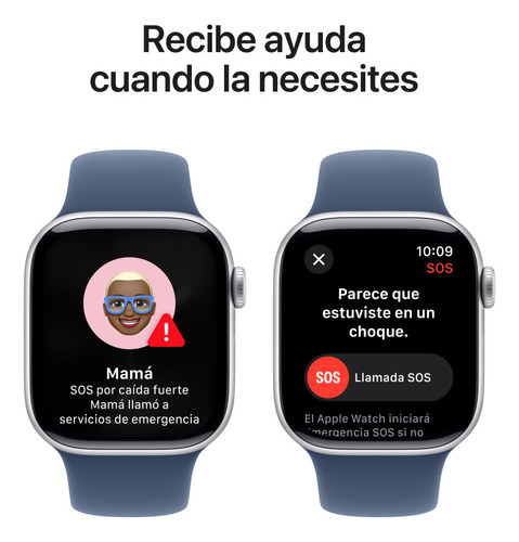 Apple Watch S10 Gps + Cellular 42mm M/l Aluminio Color Plata Plata Correa Deportiva Azul Denim Color Plata