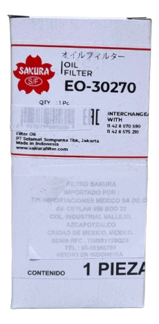 Filtro Aceite Para Bmw F48 X1 X2 F52 / Mini F56 F55 Eo-30270