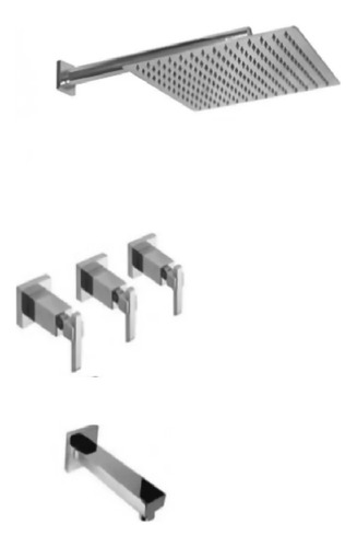 Griferia Ducha Geometry Lever Cromo 2808 Hidromet Acabado Brillante