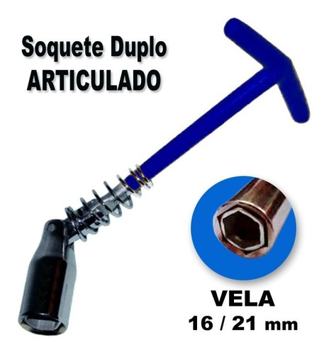 Chave De Vela 2em1 Soquete Duplo Articulado 16/21mm Snauzer