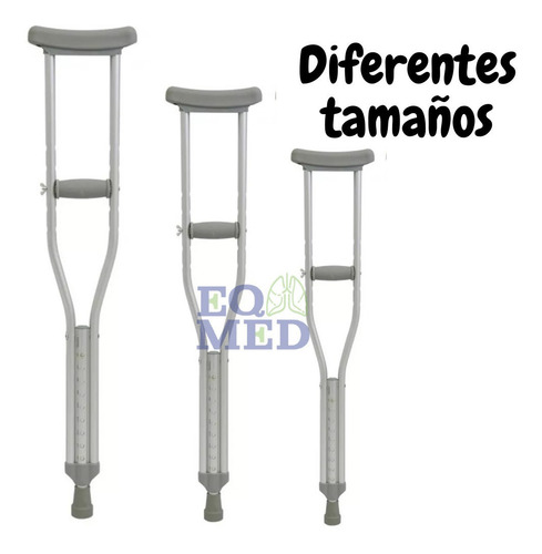 Muletas Axilares Ajustables Aluminio Por Tallas De Adulto Color Mediana