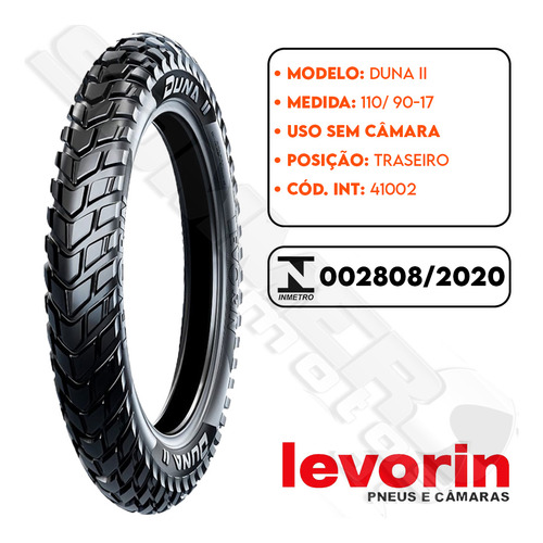 Pneu Traseiro Nxr Bros 150 110-90-17 Duna 2 Levorin