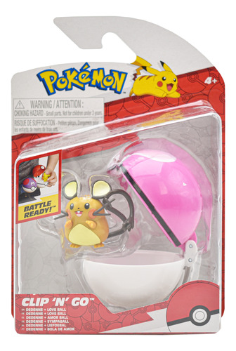 Pokemon Clip N Go Dedenne Con Amor Ball 4cm Jazwares