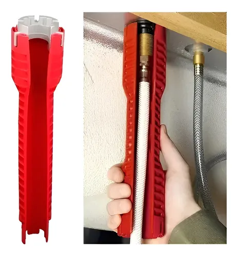 Llave Inglesa 5 En 1 Versátil Para Sanitaria, Fregadero Rojo