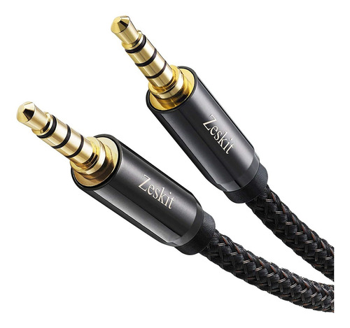 Cable Aux De Audio 3,5 Mm, M/m | Negro, 1 M
