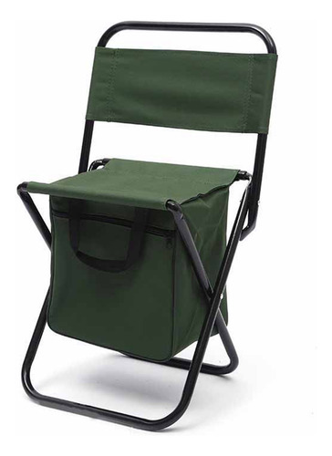 Silla Plegable Para Acampar Al Aire Libre Con Bolsa Verde