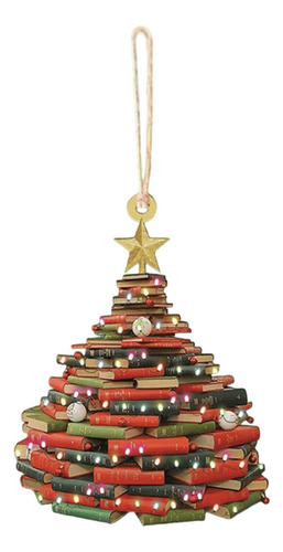 4 Adorno Para De Navidad Con Forma De Libro, Colgante Para B