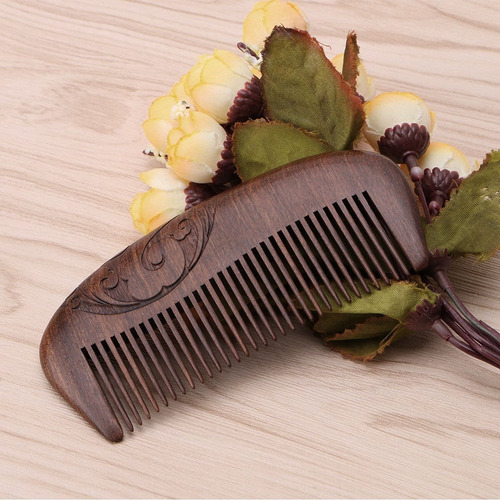 Imagen 6 de 7 de Peine De Madera De Sándalo, Anti Frizz