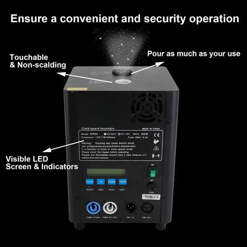 Máquina Electrónica De Fuegos Artificiales Cold Spark 600