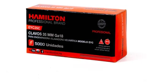 Clavos Hamilton Para Clavadora Neumatica 35mm X 5000u Eyc35c