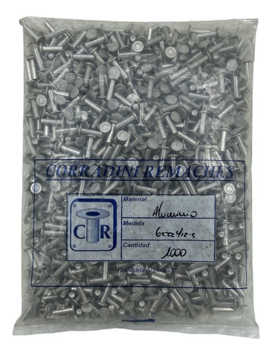 Kit Remaches Aluminios P/ Cinta Freno 6-22 Bolsa X1000 Un.