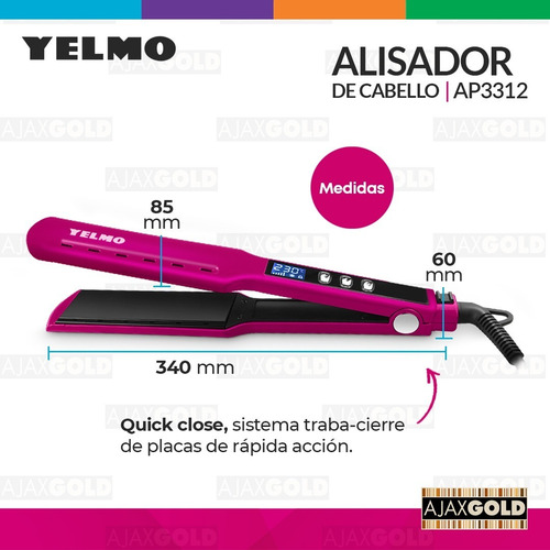 Imagen 5 de 7 de Planchita De Pelo Alisador Digital Temp. Regulable Ceramico