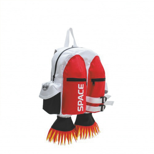 Mochila Prescolar Espacial Blanca Y Roja