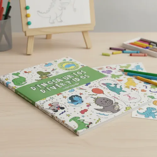 Libro Para Colorear Niño Dinosaurios Divertidos + Stickers | MercadoLibre