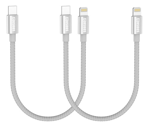 2 Cables Cortos Usb-c A iPhone, Cable De Alimentación De Sin