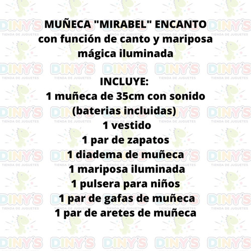 Muñeca Encanto Mirabel Canta Y Mariposa Mágica Iluminada