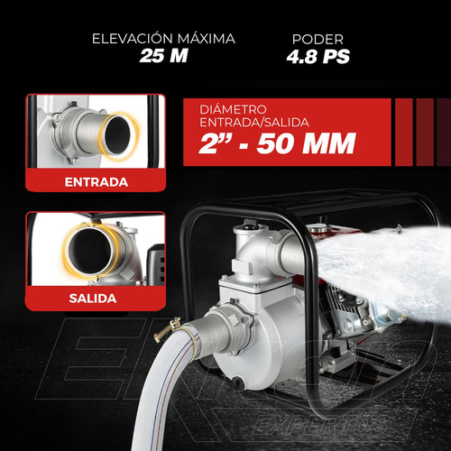 Motobomba Kommberg Kb-wp50 7hp Riego Drenaje 50mm Naftero 4 Tiempos 3600 Rpm