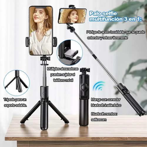 Palo Selfie Mando Con Control Remoto Y Trípode Bluetooth