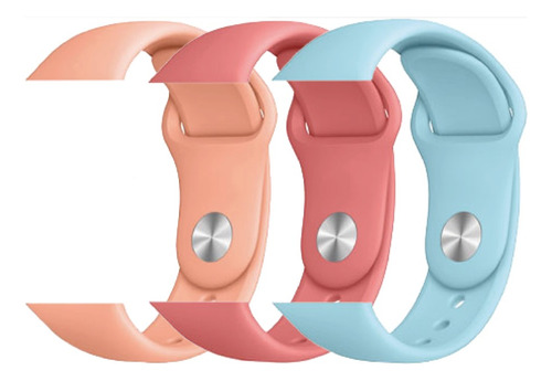 Correas Silicona Pack X 3 Compatible Con Apple Iwatch 