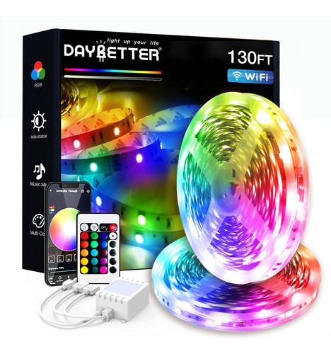 Luces Led Rgb 5050 65 Pies, Sincronización Música Wifi Con