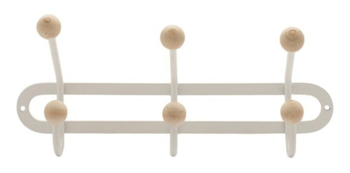 Imagen 1 de 4 de Perchero Pared Organizador Nórdico 3 Ganchos Madera Metal