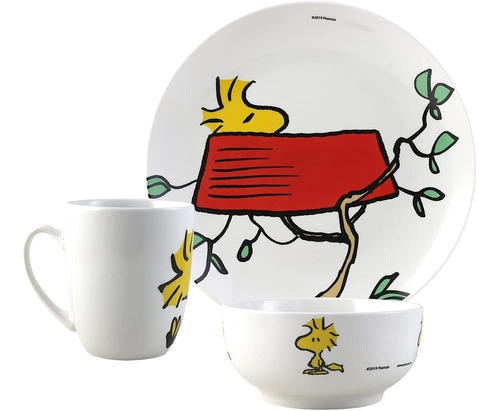 Vajilla Snoopy Porcelana 12 Piezas Fun Kids