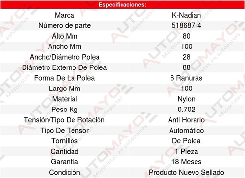 Tensor Accesorios Silverado 2500 8cil 8.1l 01 Al 03 8581875