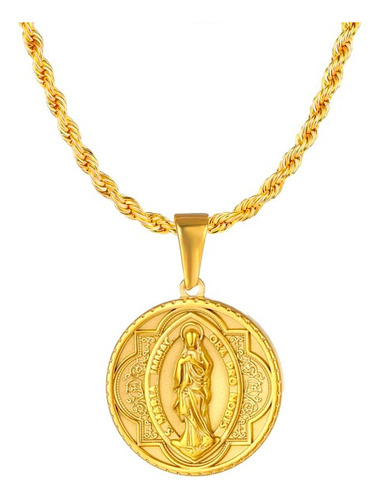 Colgante Modelo Virgen Circular Gold