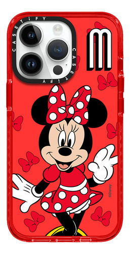 Case iPhone 13 Pro Max Minnie Mouse Rojo Transparente