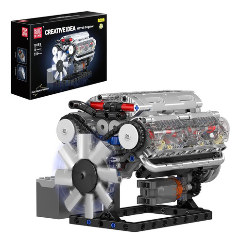 Mould King Visible V-8 Bloques De Construcción De Motores V8