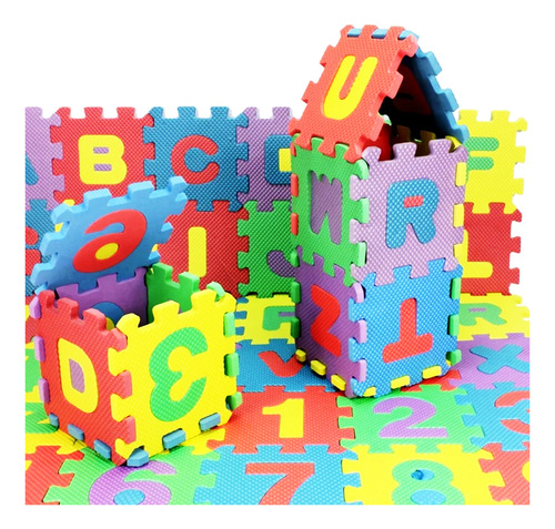Piso Goma Eva Alfombra Espuma Bebe Juego Recreativo 36 Uni Varios Abecedario Numeros