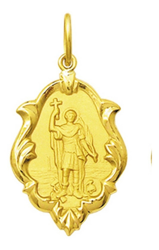 Medalha Santo Expedito Em Ouro 18k 0,8 Gr Com Certificado