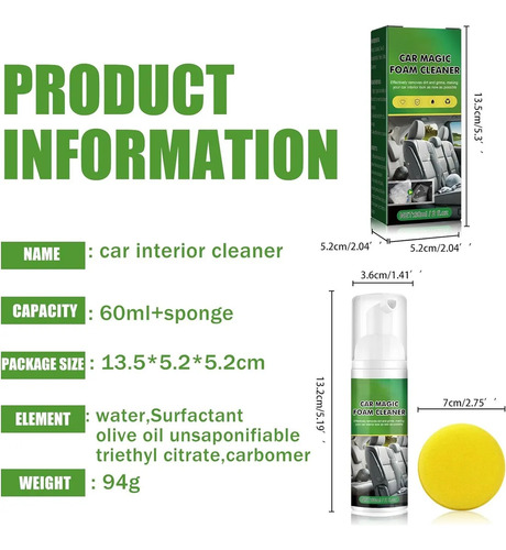 Limpiador De Espuma En Aerosol 2rhc Para Automóviles.