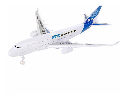 Avião Brinquedo Grande Fricção Acende Luzes E Som Aviãozinho Cor Branco