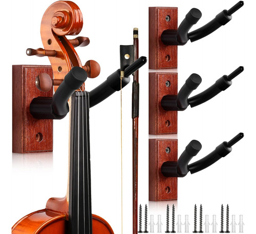 4 Soportes De Pared Violín Percha Violín Y Viola Sopo...