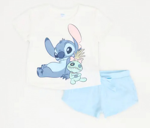 Pijama Stitch 2 Piezas Short Y Playera Ligera Para El Calor