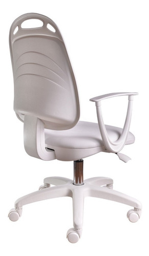 Imagen 4 de 5 de Silla de escritorio Diva ergonómica blanca con tapizado de cuero sintético