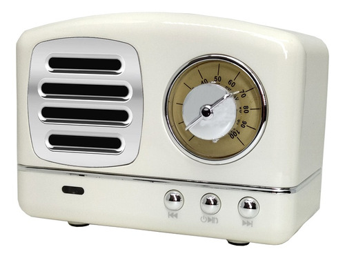 Imagem 3 de 9 de Caixa De Som Portatil Retro Vintage Bluetooth Lt-s005 Branco