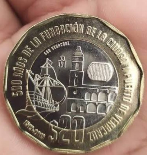 Moneda De 20 Pesos Conmemoración A Veracruz 