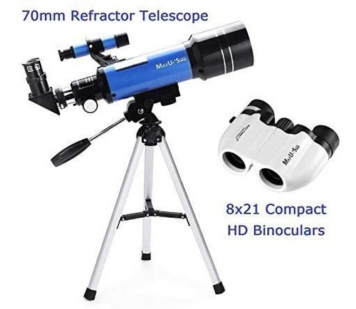Imagen 2 de 6 de Maxusee Telescopio Refractor 70 Mm + Binoculares