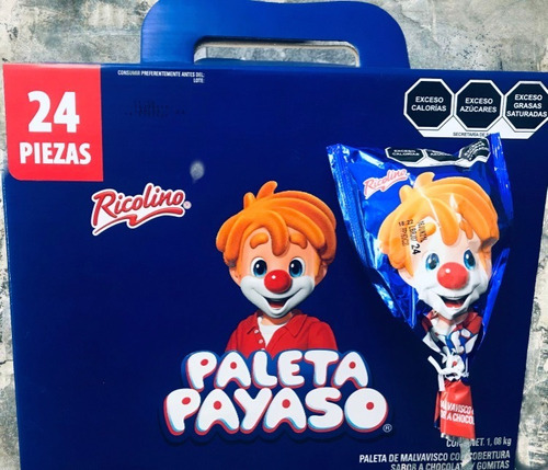 Imagen 1 de 4 de Paleta Payaso Ricolino 24 Piezas (caja De 1.080 Kg)