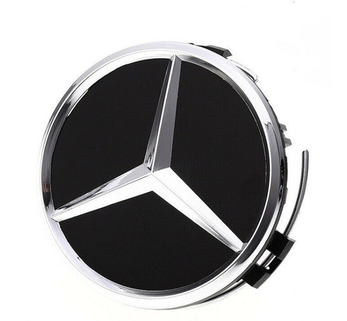 Tapa Cubo Centro Rin Mercedes Benz Diametro 75mm Negro X1